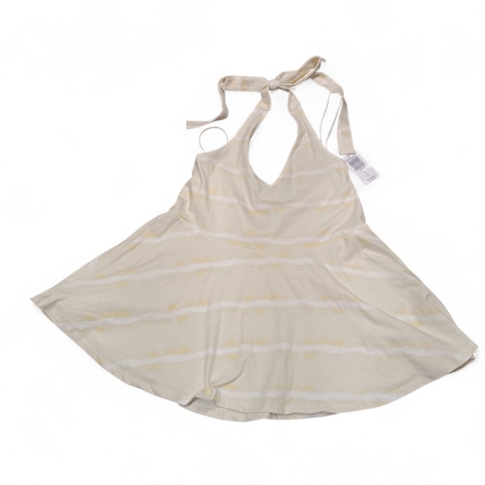 Torrid Cream and Yellow Halter Dress Sz 12 L NEW